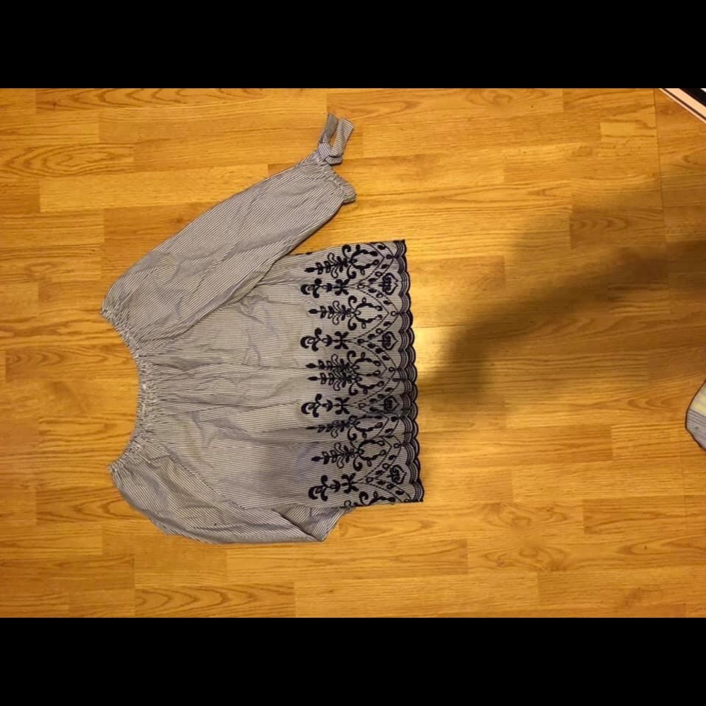 Blue off the shoulder top